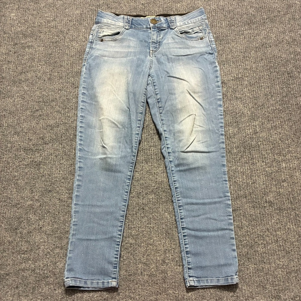 Democracy Ab Solution Womens Cropped Jeans Size 6 Blue Denim Stretch Mid Rise